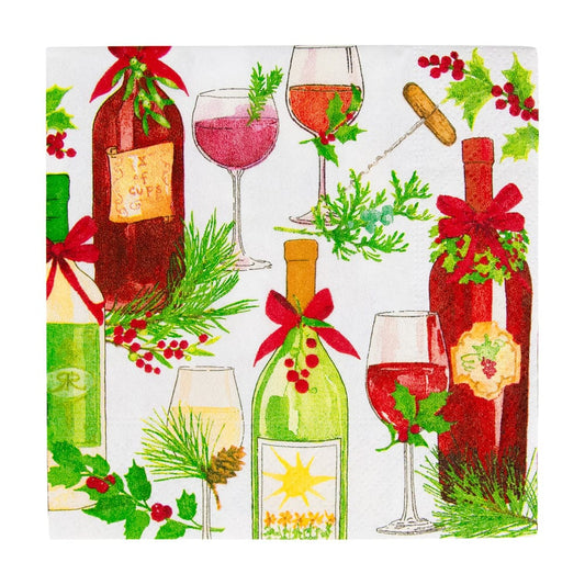 Caspari A Christmas Toast Cocktail Napkins - 20/pkg