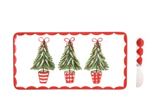 Holly Tree Tray with Spreader