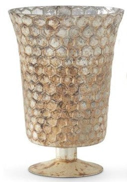 Honeycomb Burnt Champagne Mercury Glass Fluted Vase ( 3 Sizes )