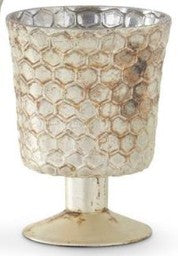 Honeycomb Burnt Champagne Mercury Glass Fluted Vase ( 3 Sizes )