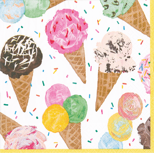 Ice Cream Scoops Cocktail Napkins