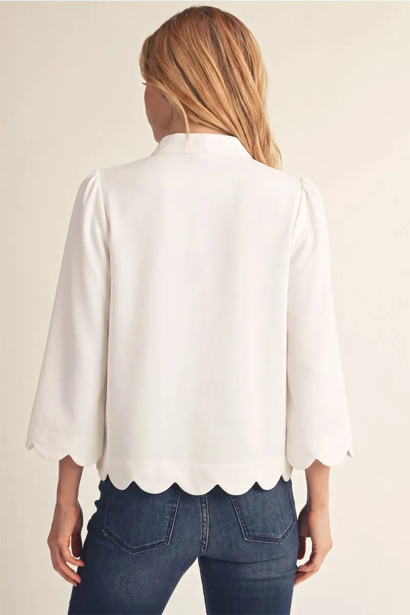 The Gwendolyn Fall Scallop Edge Top ( 3 Colors )