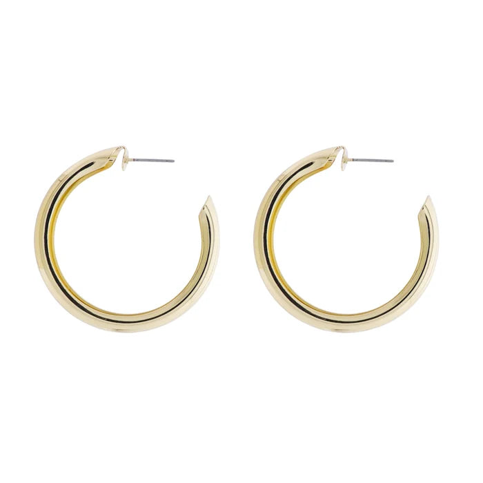 18K Gold Plated Wide Hoop Earrings