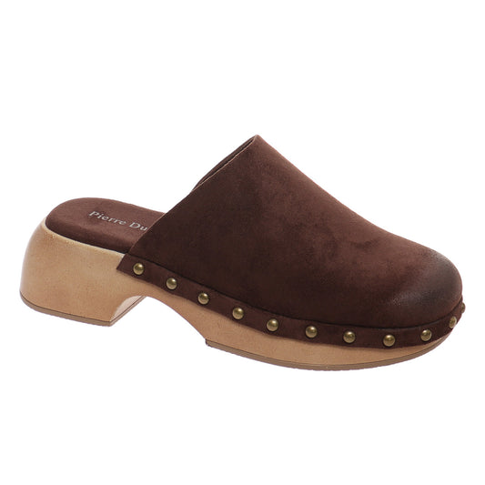Pierre Dumas Jeda-2 Brown Suede Heeled Clog