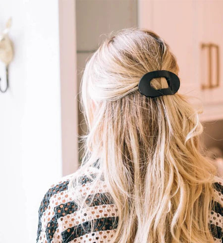Round Flat Hair Clip | Small | Jet Black