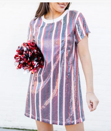 Julia Dress Red & Blue
