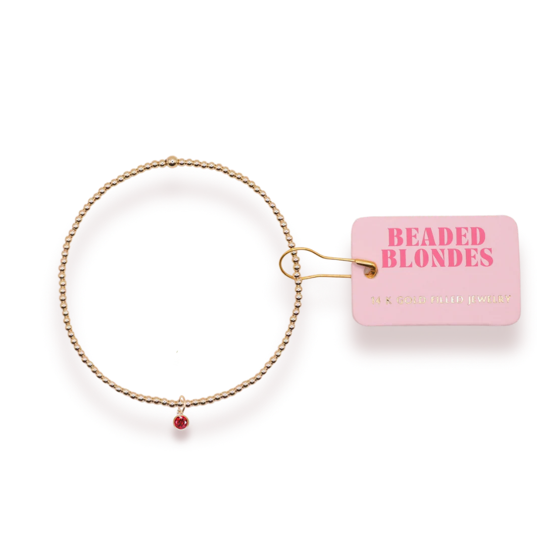Beaded Blondes Birthstone Charm Bracelets