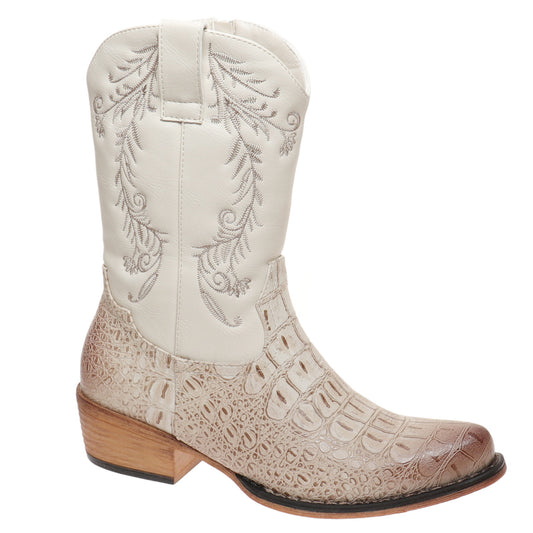 Pierre Dumas Kaylee-24 Boot - Cream Crocodile