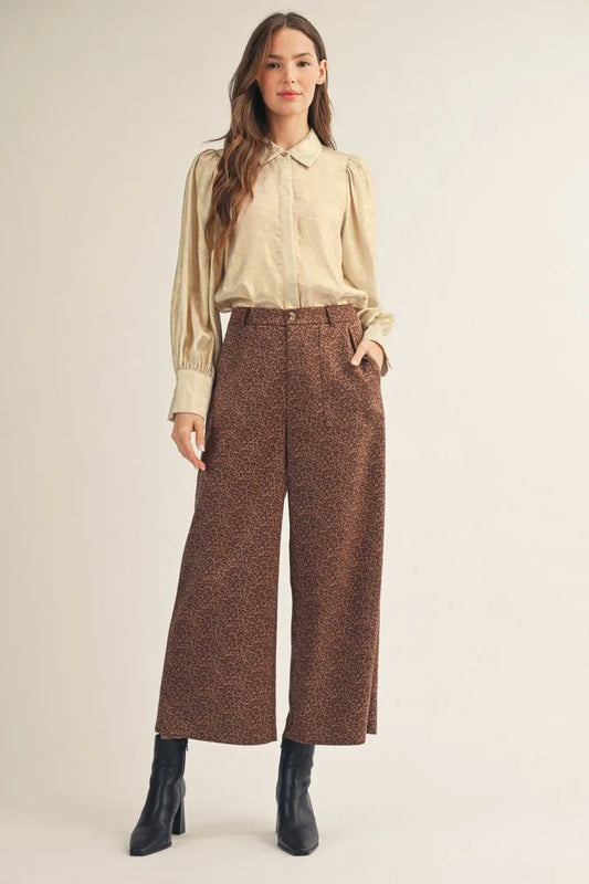 The Natalie Fall Suede Leopard Pant