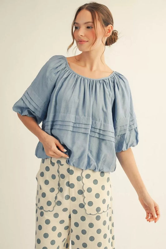 Easy Breezy Summer Top (Light Blue or White)