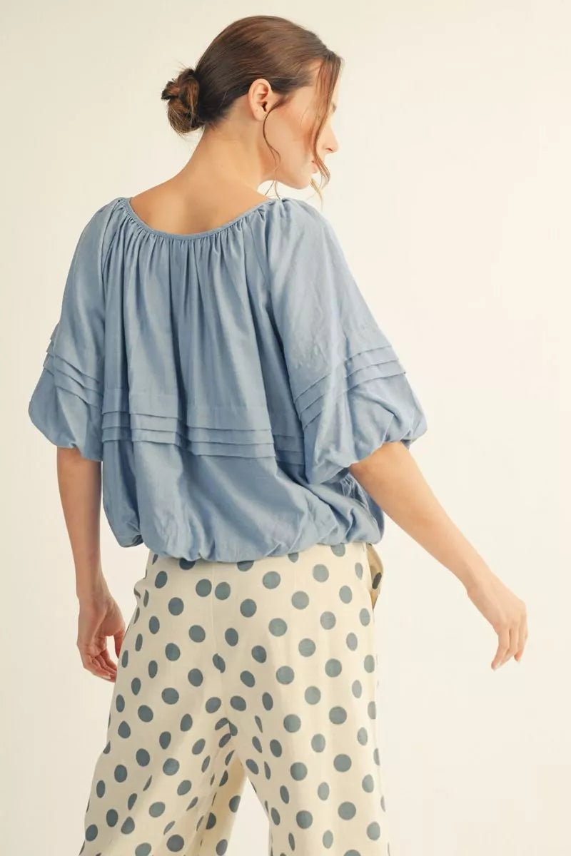 Easy Breezy Summer Top (Light Blue or White)