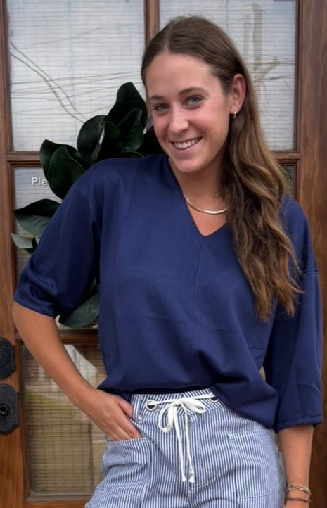 Lyla Casual 3/4 Sleeve Top ( 2 Colors )