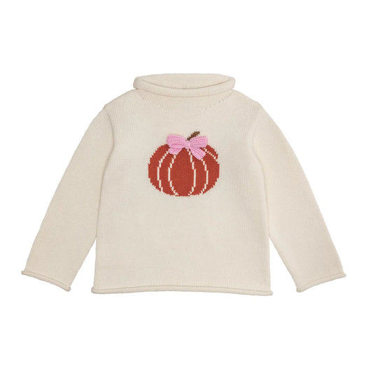 Bow Pumpkin Rollneck Sweater