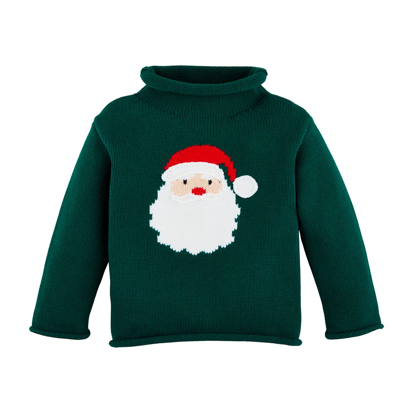 Santa Toddler Rollneck Sweater Sweater - Green or Pink