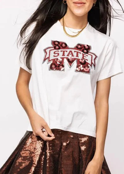 Queen of Sparkles Mississippi State Logo Shirt