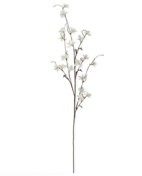 40 Inch White Magnolia Blossom Spray