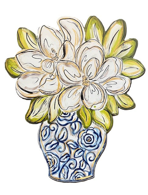 Chinoiserie Magnolia Door Hanger