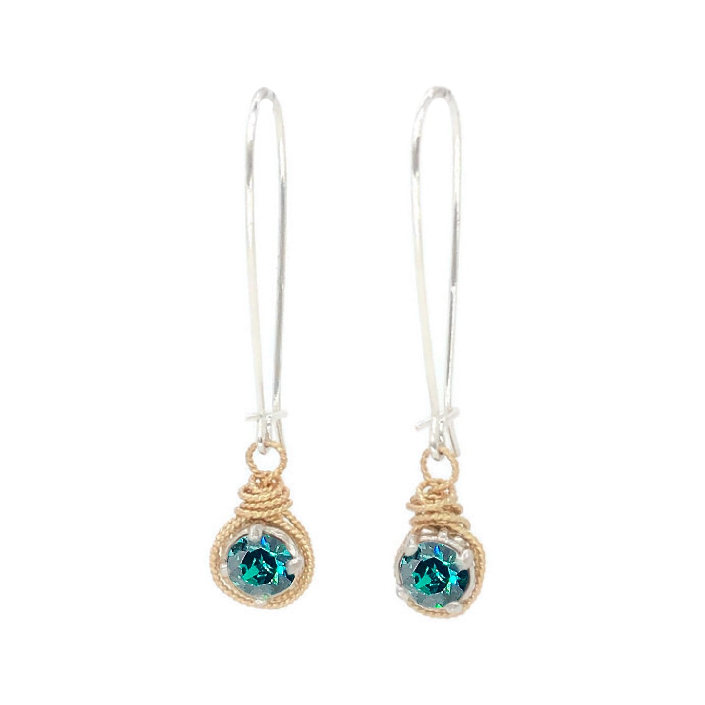 Birthstone Colored Drop Earrings