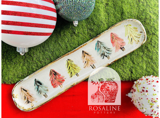 Rosaline Pottery Merry Little Trees Cracker Tray