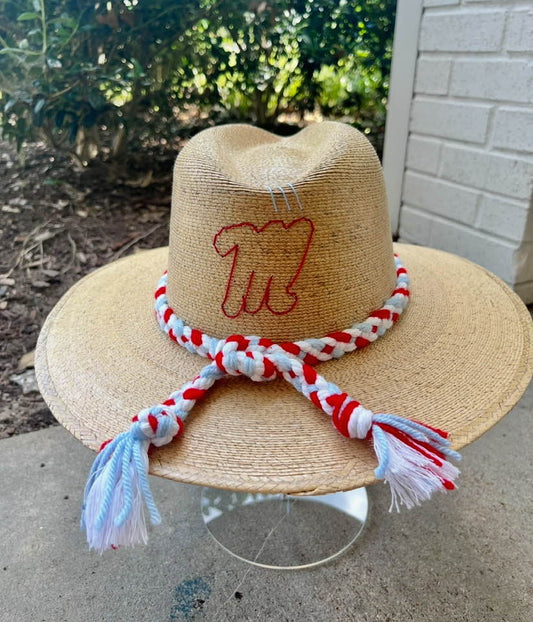 Natural Palm Ole Miss Straw Hat