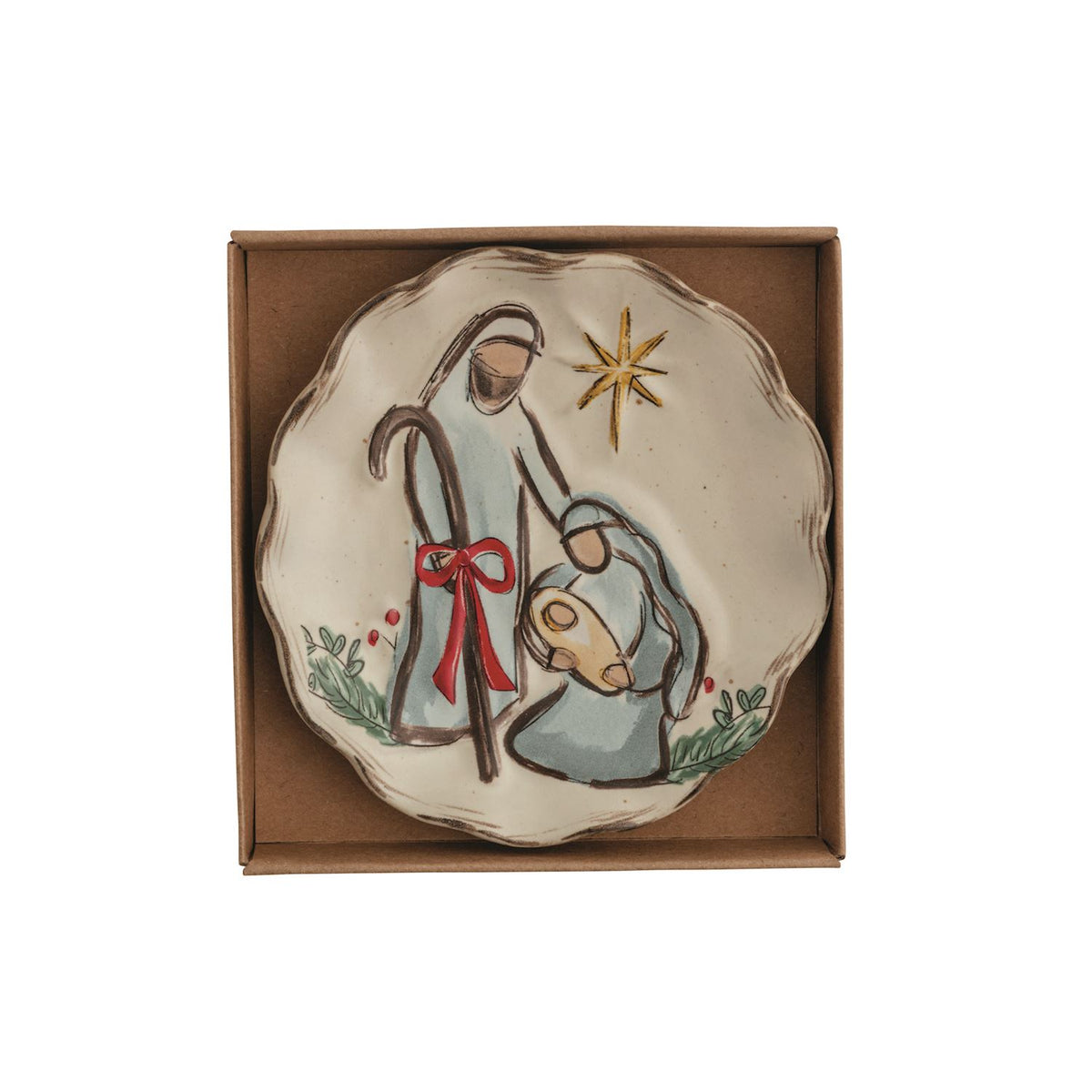Scalloped Christmas Tidbit Plate ( 3 Designs )