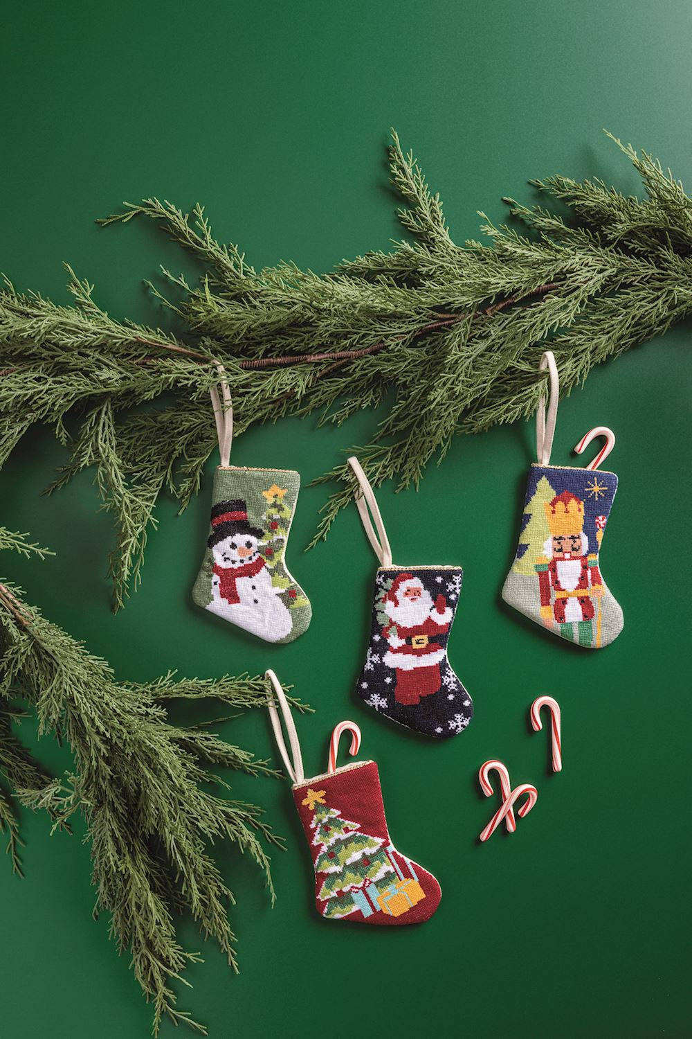 Mini Needlepoint Stocking Ornaments ( 4 styles )