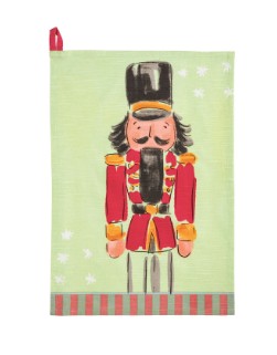 Nutcracker Stripe Hem Tea Towels ( 2 Colors )
