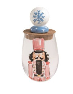 Nutcracker Wine Glass & Stopper Set ( 3 Styles )