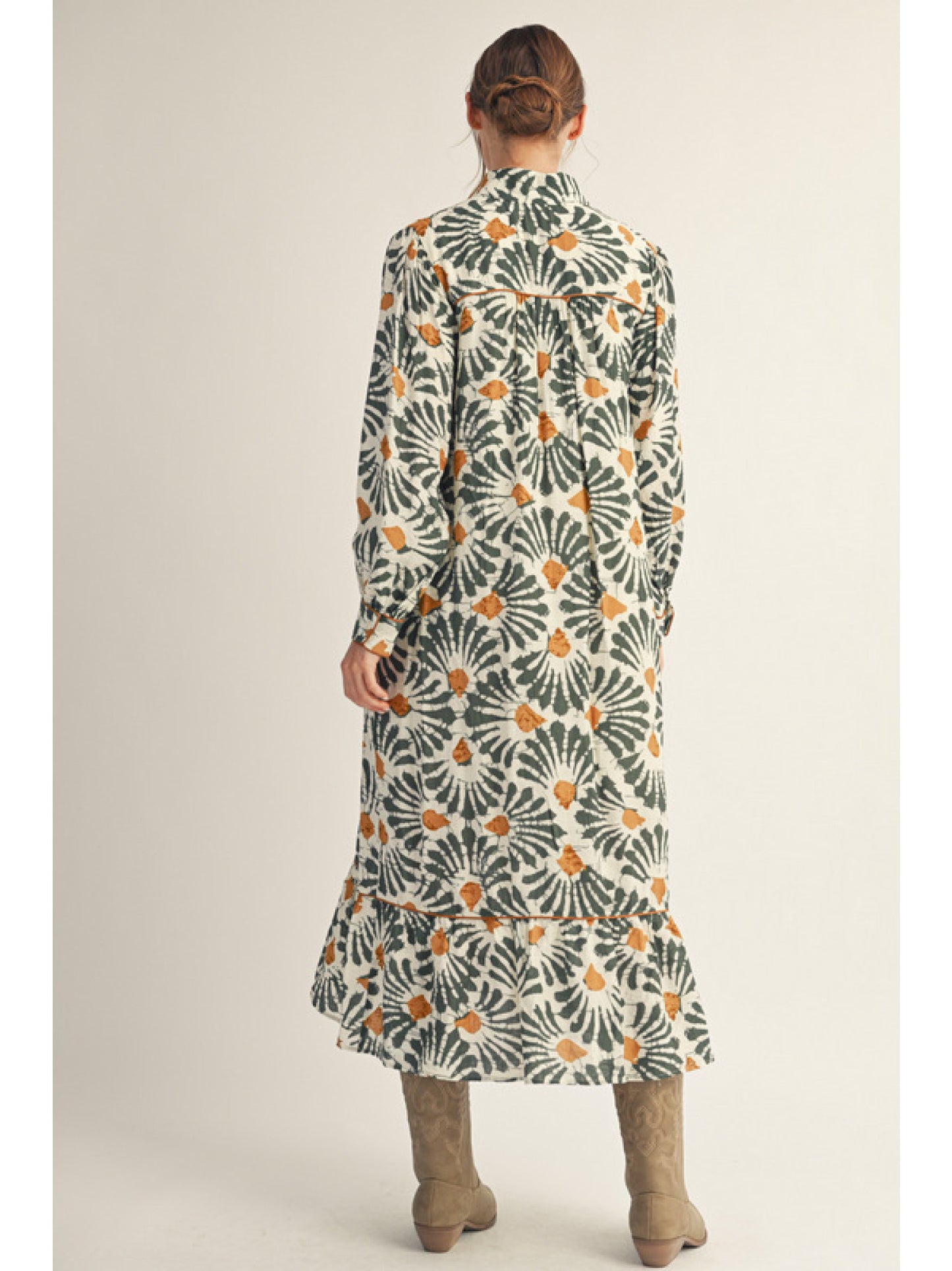 Olive Fall Fanfare Boho Dress
