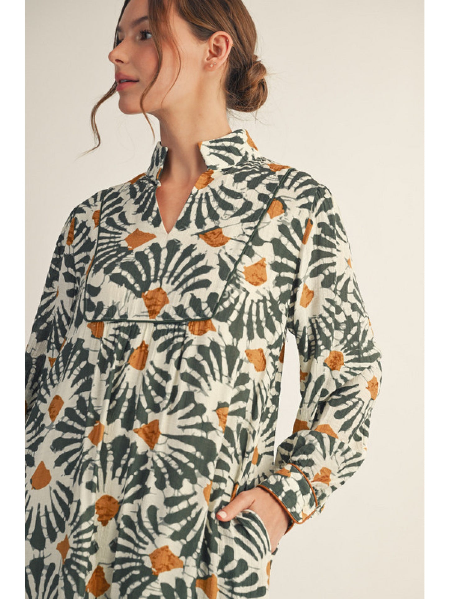 Olive Fall Fanfare Boho Dress