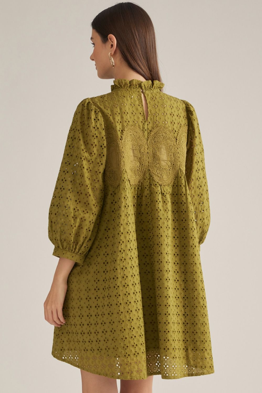 The Ellie Fall Eyelet Dress ( Olive or Burgundy )