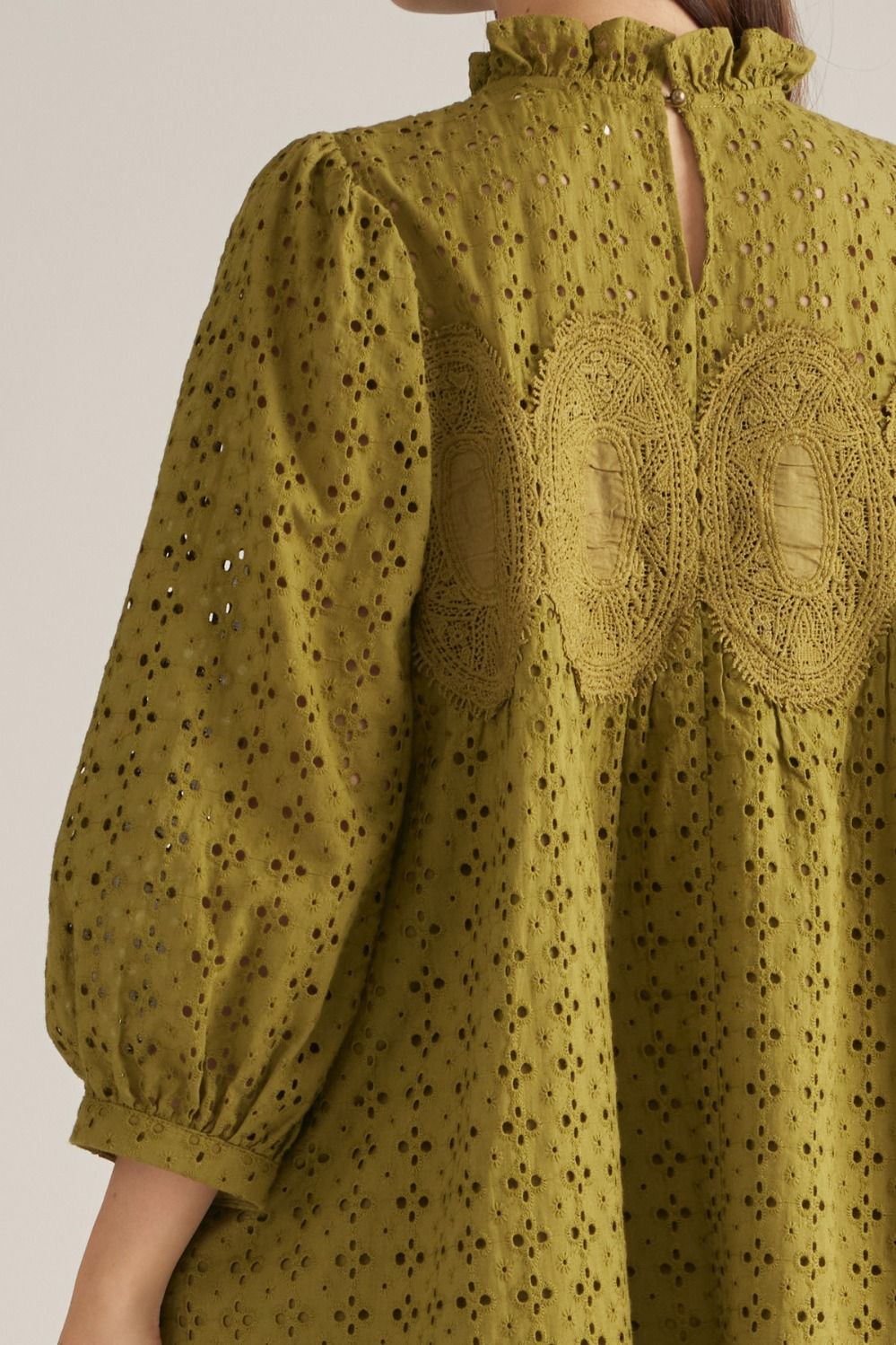 The Ellie Fall Eyelet Dress ( Olive or Burgundy )