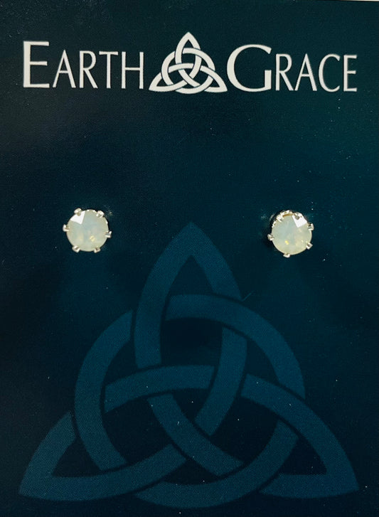 Purity White Opal Studs