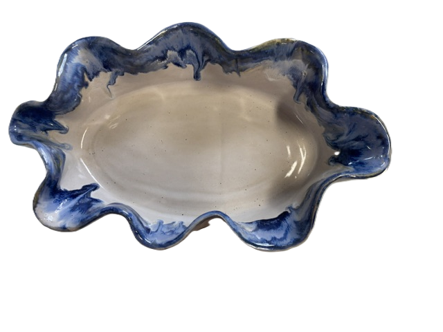 Oval Wavy Baker - 3 Glazes - Rosaline Pottery
