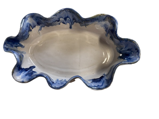 Oval Wavy Baker - 3 Glazes - Rosaline Pottery