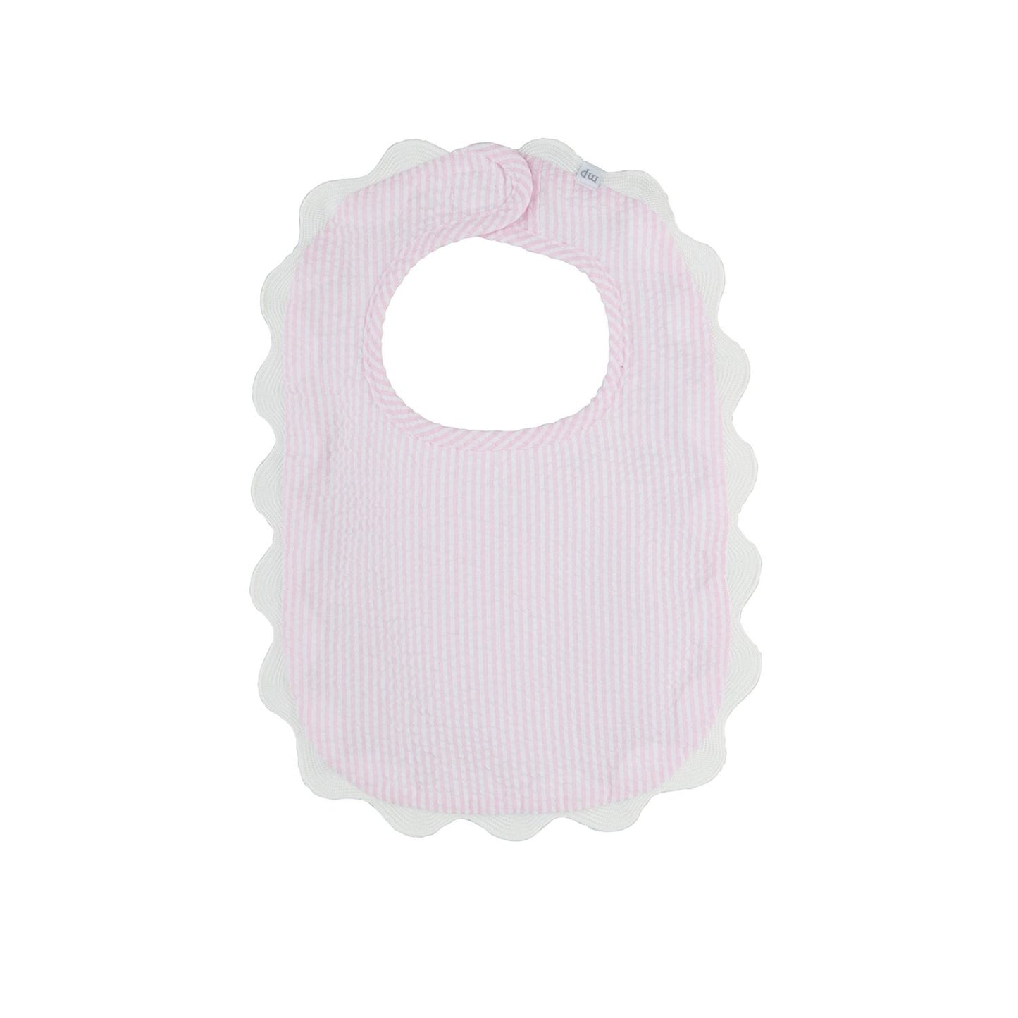 Gingham & Seersucker Scalloped Bibs (Pink & Blue)