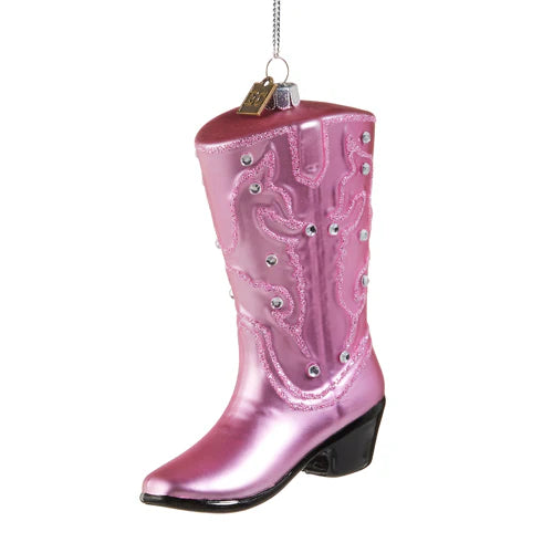 5" Pink Shiny Boot Ornament