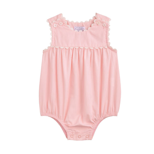 Pink Poplin Ric-Rac Bubble (3-6-9 Months)