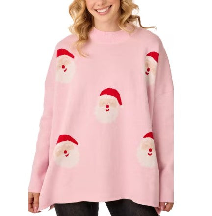 Pink Holiday Jacquard Sweater ( One Size )