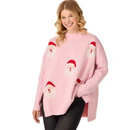 Pink Holiday Jacquard Sweater ( One Size )