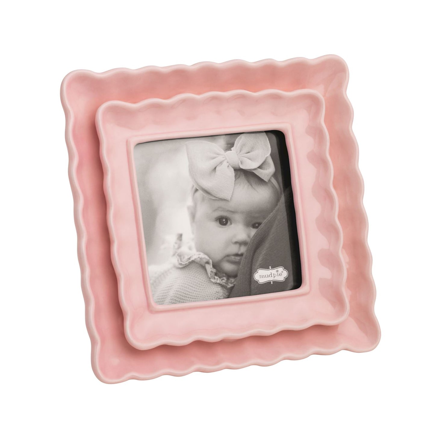 Pink Layered Scalloped Frame 4x4