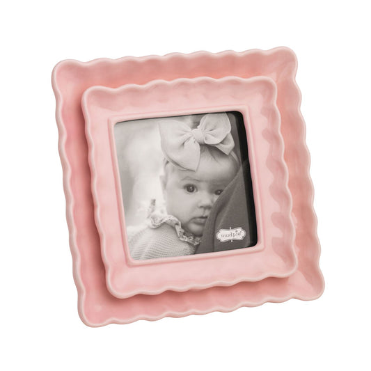 Pink Layered Scalloped Frame 4x4