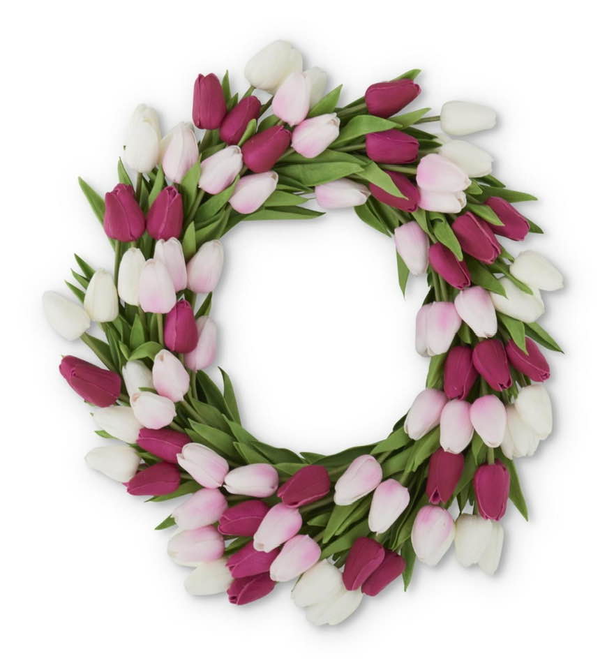22" Real Touch Mini Tulip Wreaths