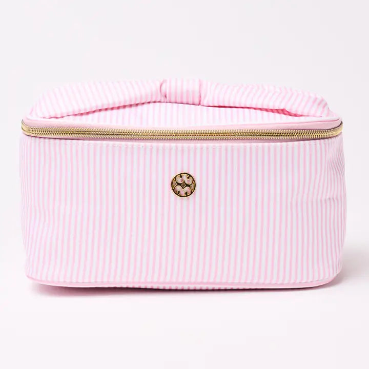 Mary Square Pink Stripe Cosmetic Bag Collection