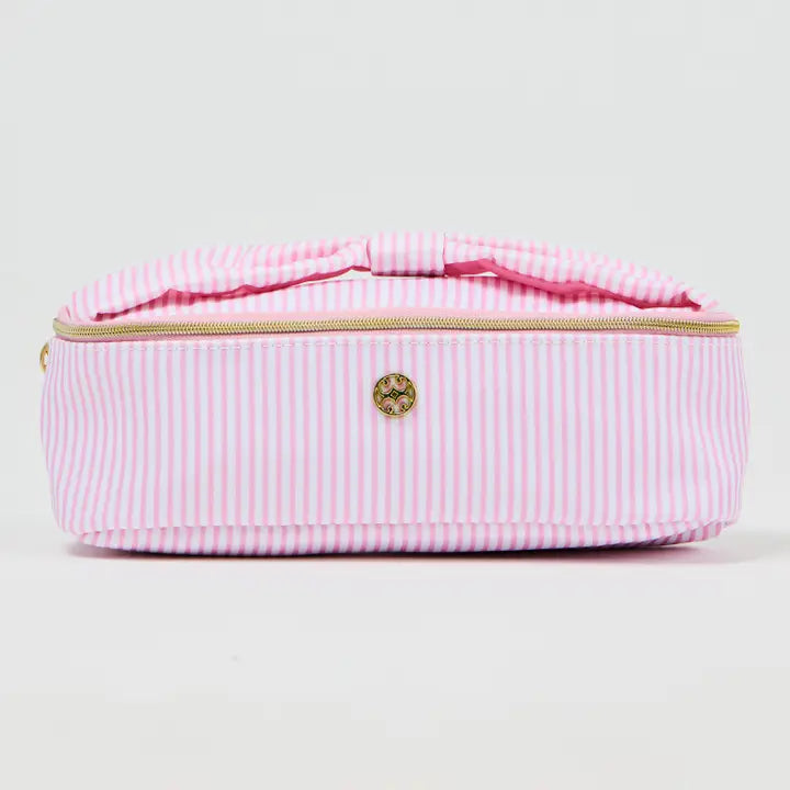 Mary Square Pink Stripe Cosmetic Bag Collection