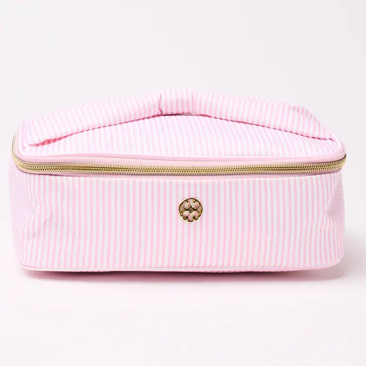 Mary Square Pink Stripe Cosmetic Bag Collection