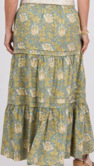 Print Poplin Midi Skirt