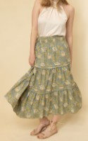Print Poplin Midi Skirt