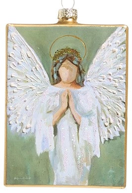 5" Guardian Angel Rectangle Ornament