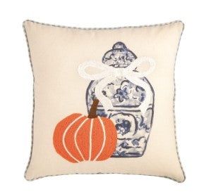 Square Pumpkin Topiary Pillow